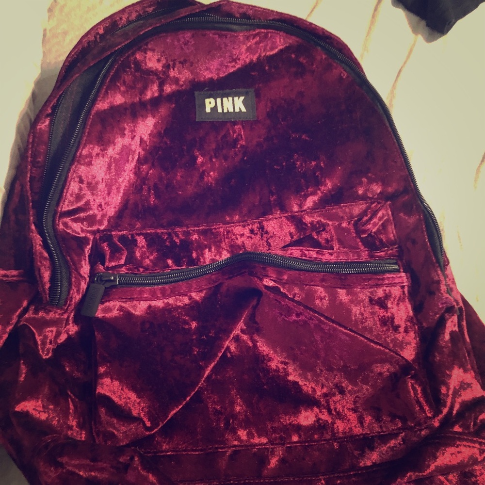 Pink Velvet Backpack